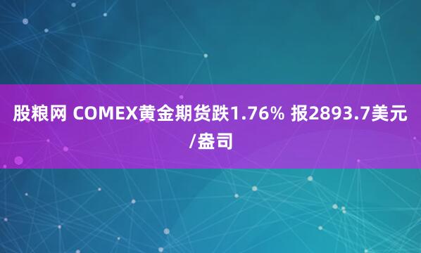 股粮网 COMEX黄金期货跌1.76% 报2893.7美元/盎司