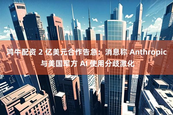 鸿牛配资 2 亿美元合作告急：消息称 Anthropic 与美国军方 AI 使用分歧激化